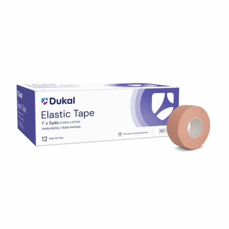 Dukal Corporation-E150 Elastic Tape, 1" x 5 yds (12 rl/bx, 12 bx/cs)