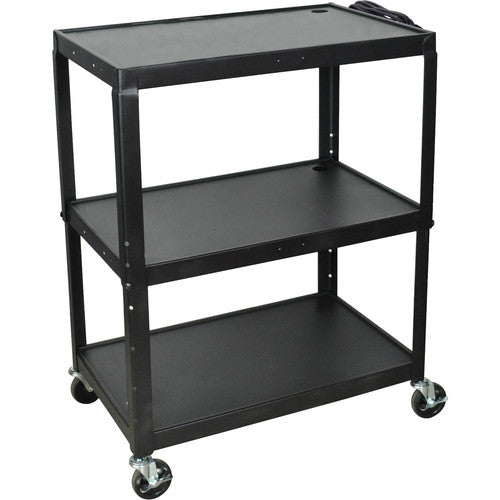 Luxor-AVJ42XL Steel Adjustable Height Extra Large AV Cart - Black