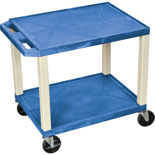 Luxor-WT26BUE Tuffy Open Shelf A/V Cart (24.5 x 24 x 18") (Blue with Putty Legs)