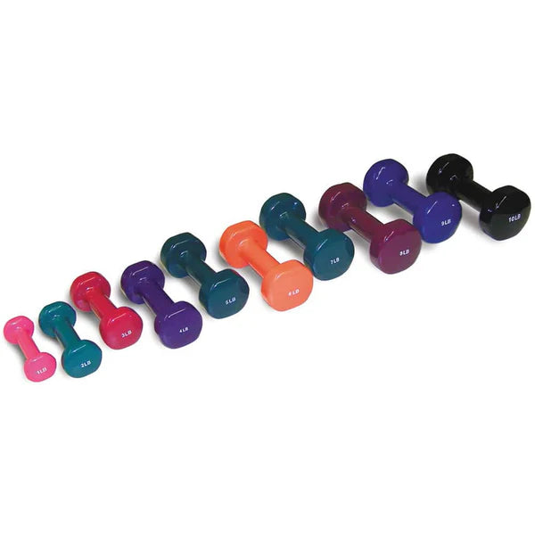 Hausmann-5505 Set of 10 Vinyl Dumbbells (1-10 lb)