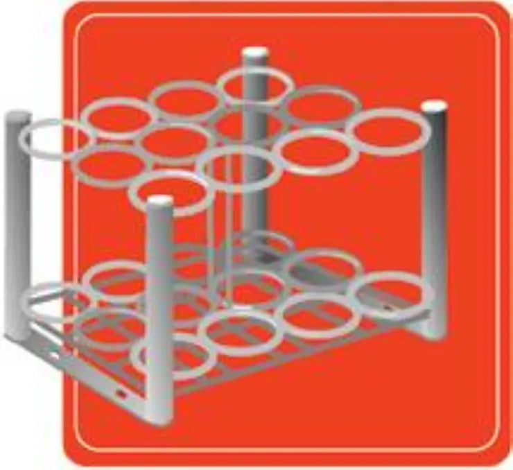 Mada Medical-2040-12 Mada Small Stand for 12 M6 Oxygen Cylinders (1 EA)