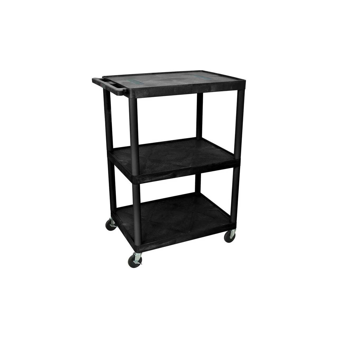 Luxor-LE48-B 48" Endura A/V Cart - Three Shelves