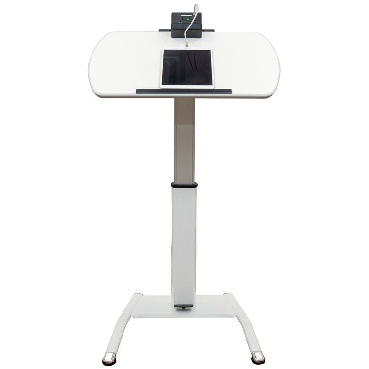 Luxor-LX-PNADJ-EPW Pneumatic Height-Adjustable Lectern with KwikBoost EdgePower Charging Station