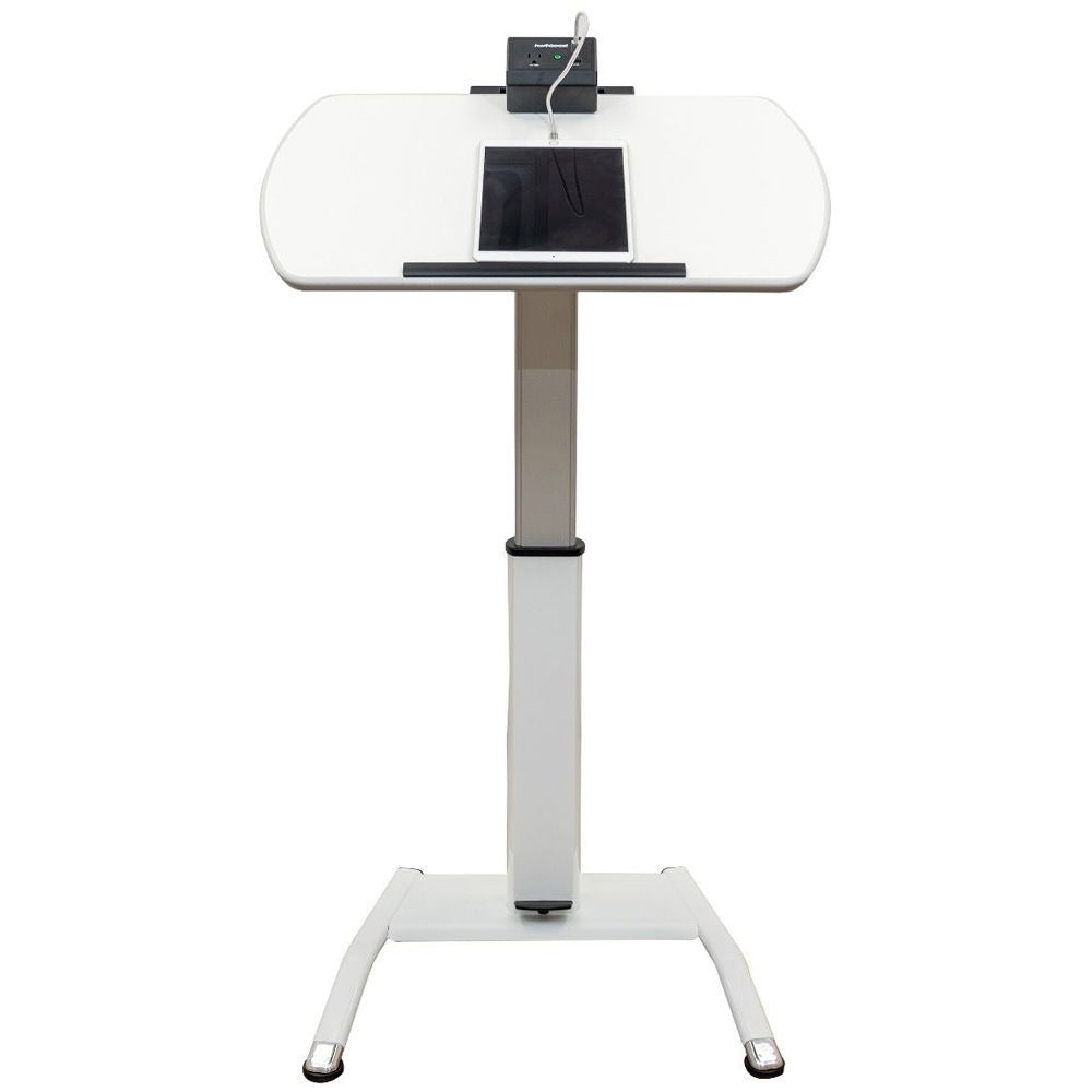 Luxor-LX-PNADJ-EPW Pneumatic Height-Adjustable Lectern with KwikBoost EdgePower Charging Station