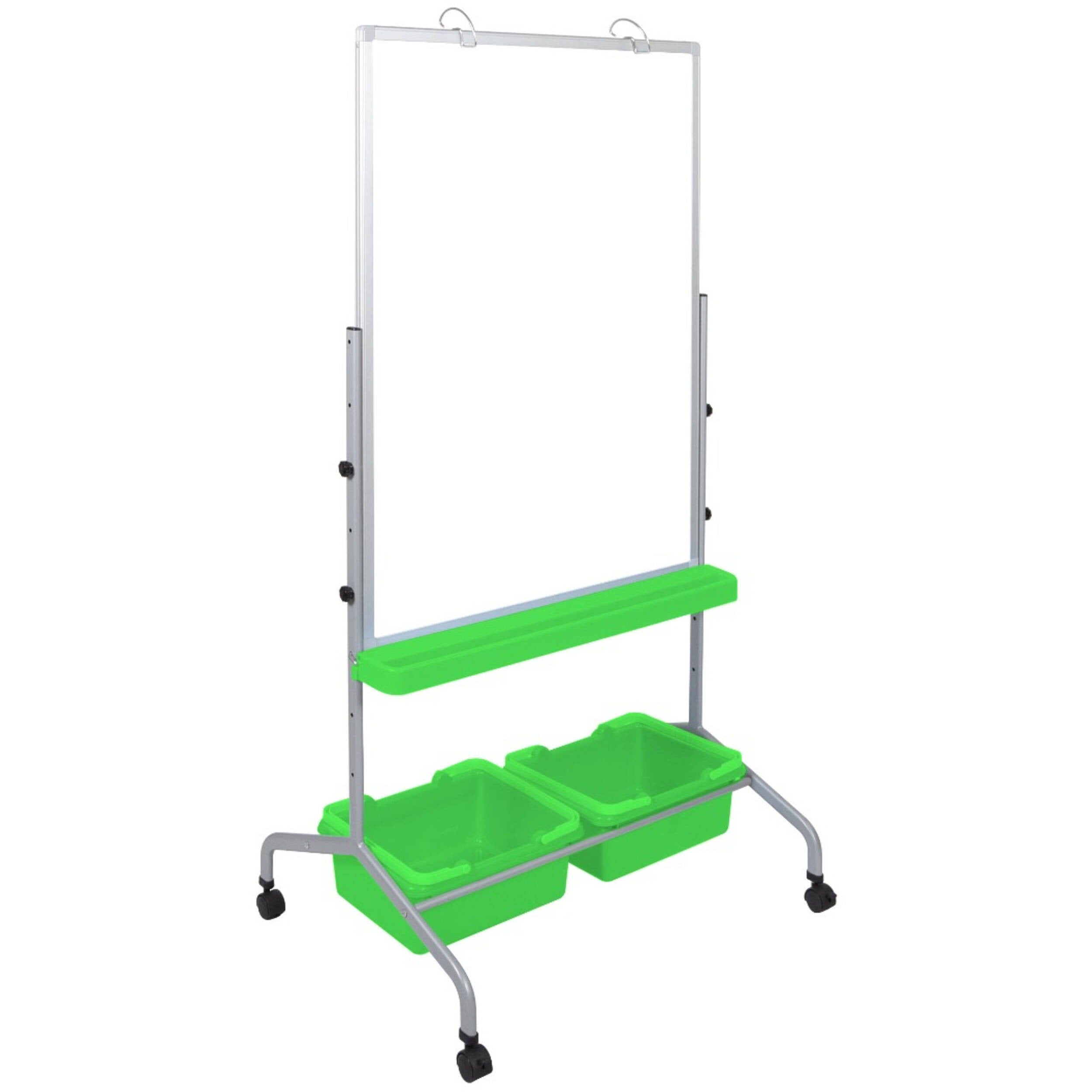 Luxor-MB3040WBIN Classroom Double-Sided Magnetic Whiteboard Stand with Storage Bins