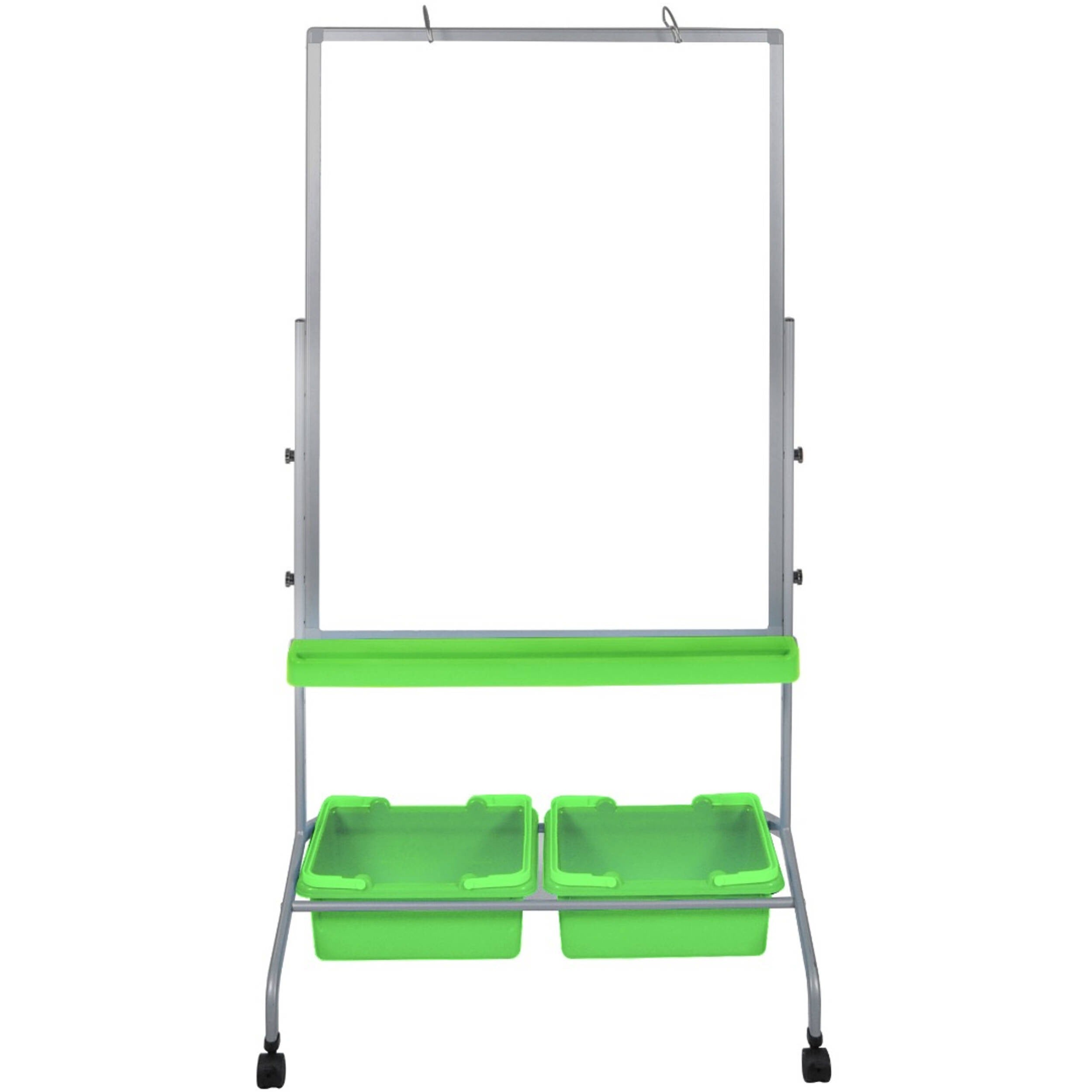 Luxor-MB3040WBIN Classroom Double-Sided Magnetic Whiteboard Stand with Storage Bins