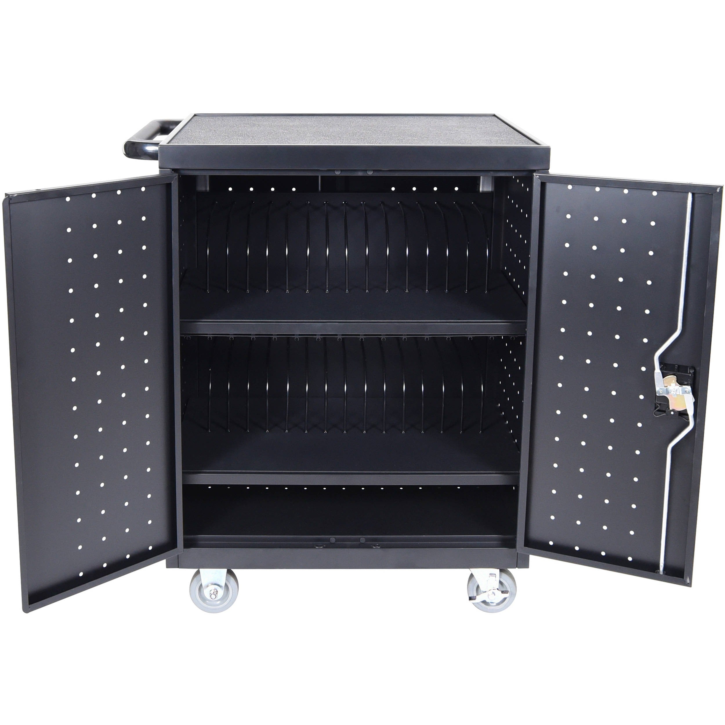 Luxor-LLTP32-B 32 Laptop/Chromebook Charging Cart with Timer (Black)