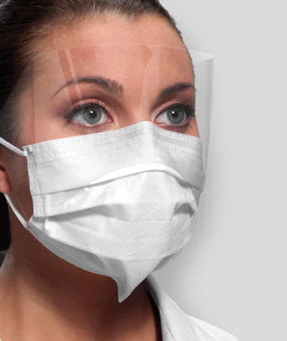 Crosstex Isofluid FogFree™ Earloop Mask w/Shield with Secure Fit™ Mask Technology