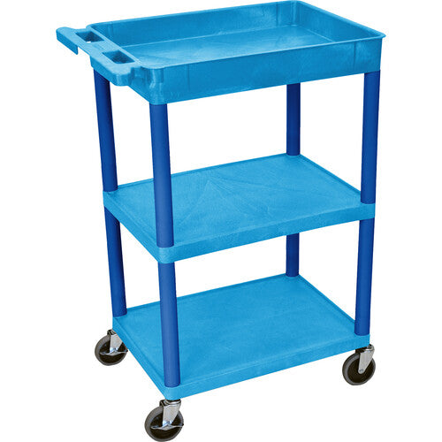Luxor-BUSTC122BU CART/3-SHELF 24x18x37.5" - BLU-S/GRY-L