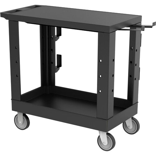 Luxor-EC21-NDUST-B Heavy-Duty Industrial Cart with One Flat Shelf and One Tub Shelf (32 x 18")