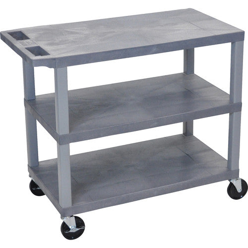 Luxor 18 x 32" Three-Shelf Plastic Utility Cart