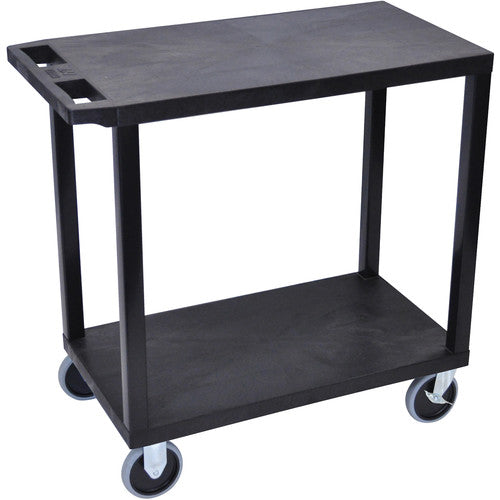 Luxor Two-Shelf Plastic Heavy Duty Utility Cart