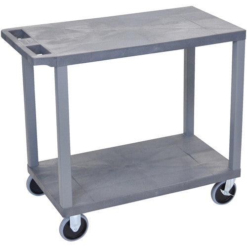 Luxor Two-Shelf Plastic Heavy Duty Utility Cart