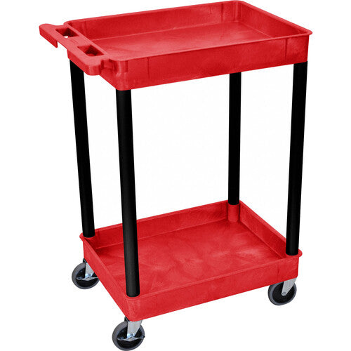 Luxor-RDSTC11BK CART/2-SHELF 24x18x37.5" - RED-S/BLK-L