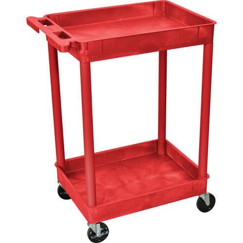 Luxor RDSTC11RD Tub Cart (2 Shelves, Red Finish)