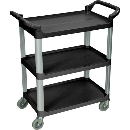 Luxor-SC12-B Black Sm 3 Shelf Serving Cart