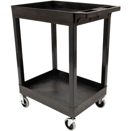 Luxor-SEC11-B 24 x 18" 2-Shelf Plastic Utility Tub Cart (Black)
