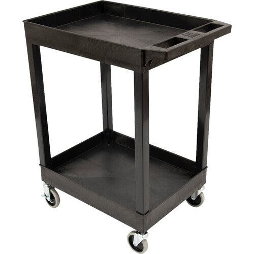 Luxor-SEC11-B-OUTRIG 24 x 18" Plastic Utility Tub Cart (2 Shelves, Black)