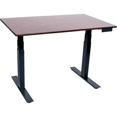 Luxor-STANDE-48-BK/DW 48" Electric Standing Desk (Dark Walnut, Black Frame)