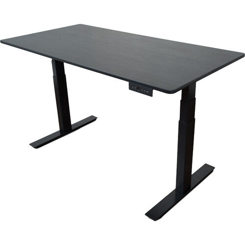 Luxor-STANDE-60-BK/BO 3-Stage Dual Motor Electric Standing Desk (60", Black Oak, Black Frame)