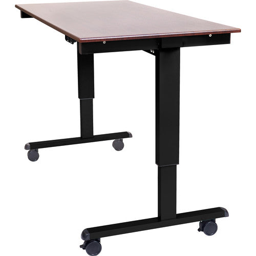 Luxor-STANDE-60-BK/DW 60" Electric Standing Desk (Dark Walnut, Black Frame)