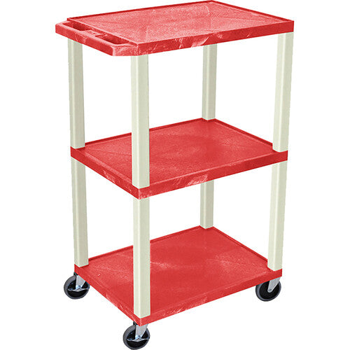 Luxor Three-Shelf Plastic Utility Cart 42"