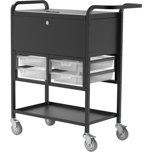 Luxor-UCWS003 File Cart with Locking Cabinet and Storage Bins