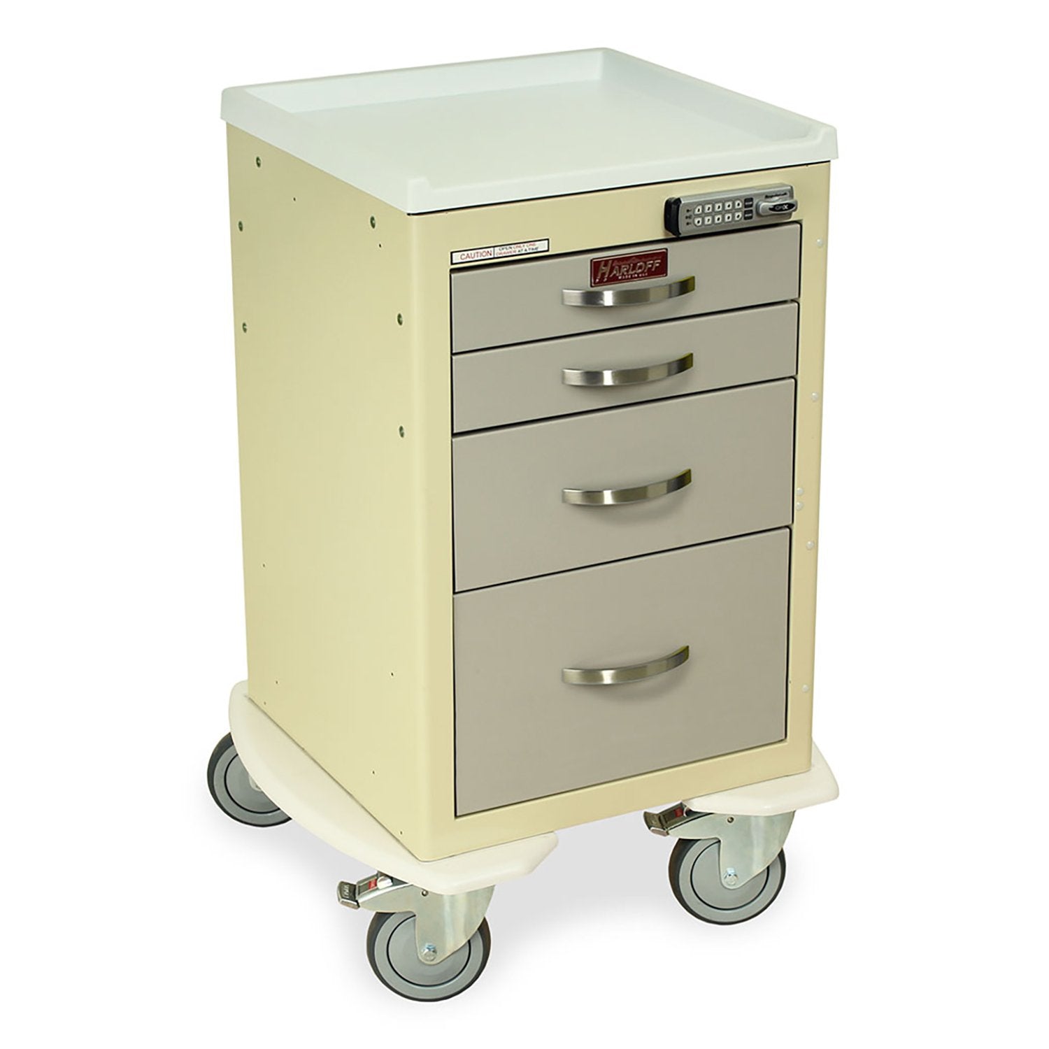 Harloff-MDS1821E14 M-Series X-Short Procedure Cart, Mini Width, Four Drawers, E-Lock