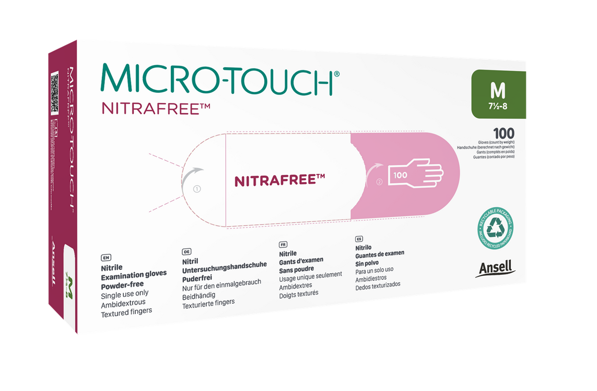 Ansell Micro-Touch® Nitrafree Examination Gloves Pink