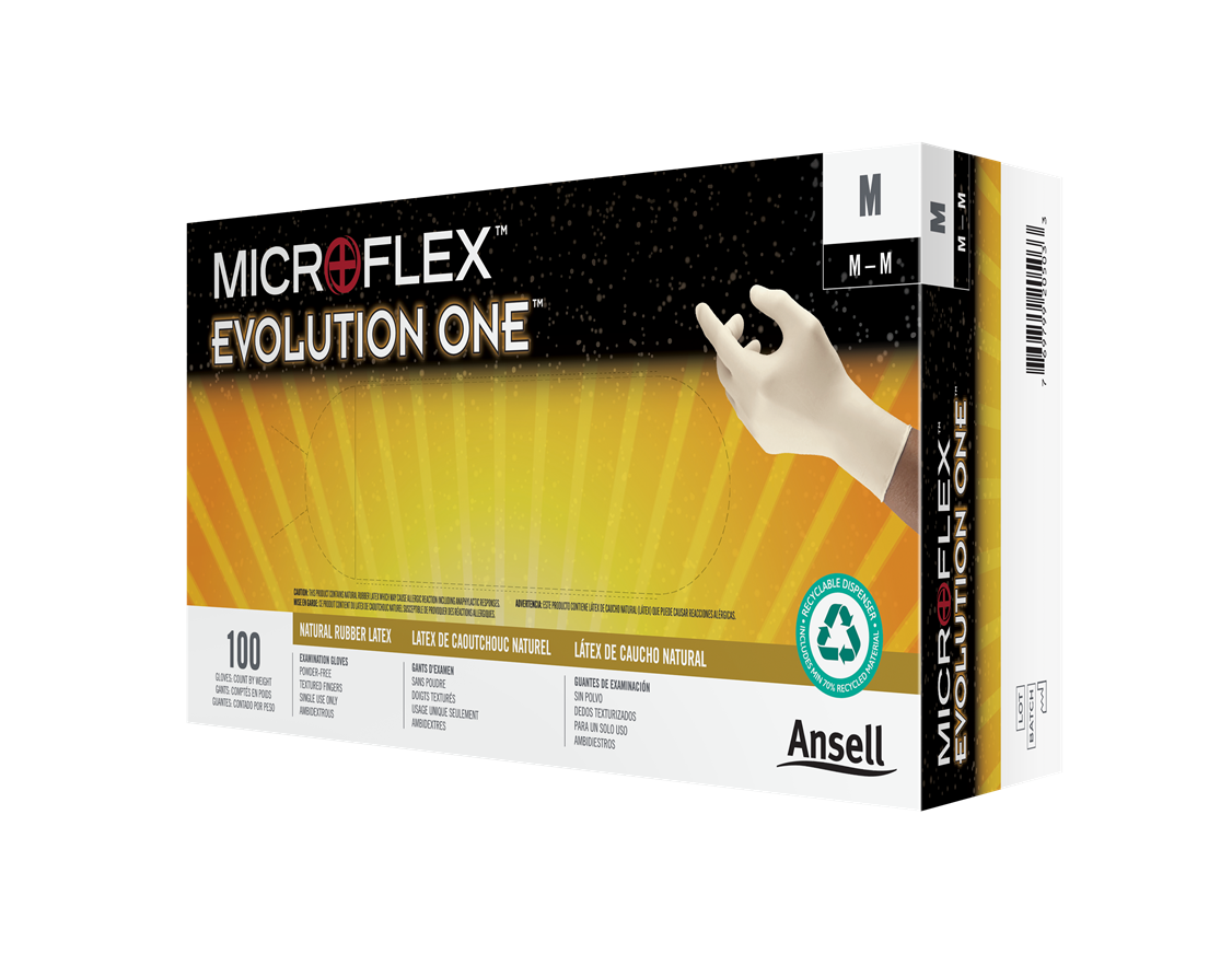 Ansell MICROFLEX™ Evolution One™ EV-2050 Powder-Free Latex Exam Gloves