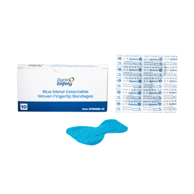 Dynarex 3762UB-10BlueMetalDetectableWovenBandageFingertip(10),50/10/cs