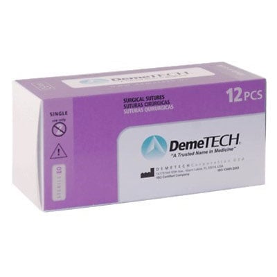 DemeTECH DemeSORB Polyglycolic Absorbable Braided, Coated, Colorless