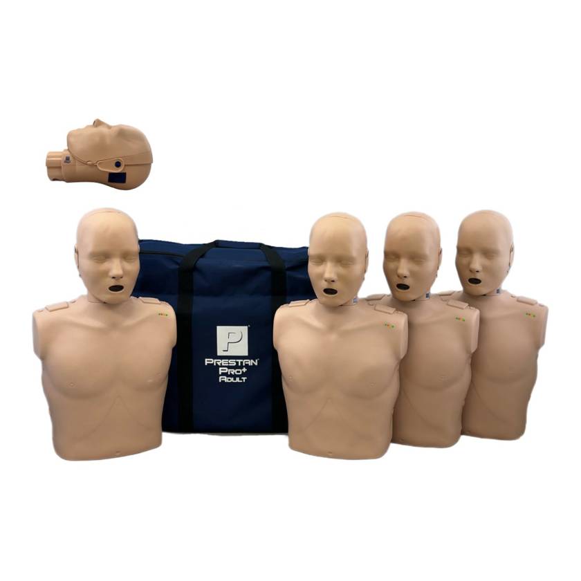 PRESTAN-PP-AMP-400M-DE-MS PRO+ Adult Manikin with CPR Feedback, PRO+ Face-Shield, 4-Pack - Medium Skin Tone