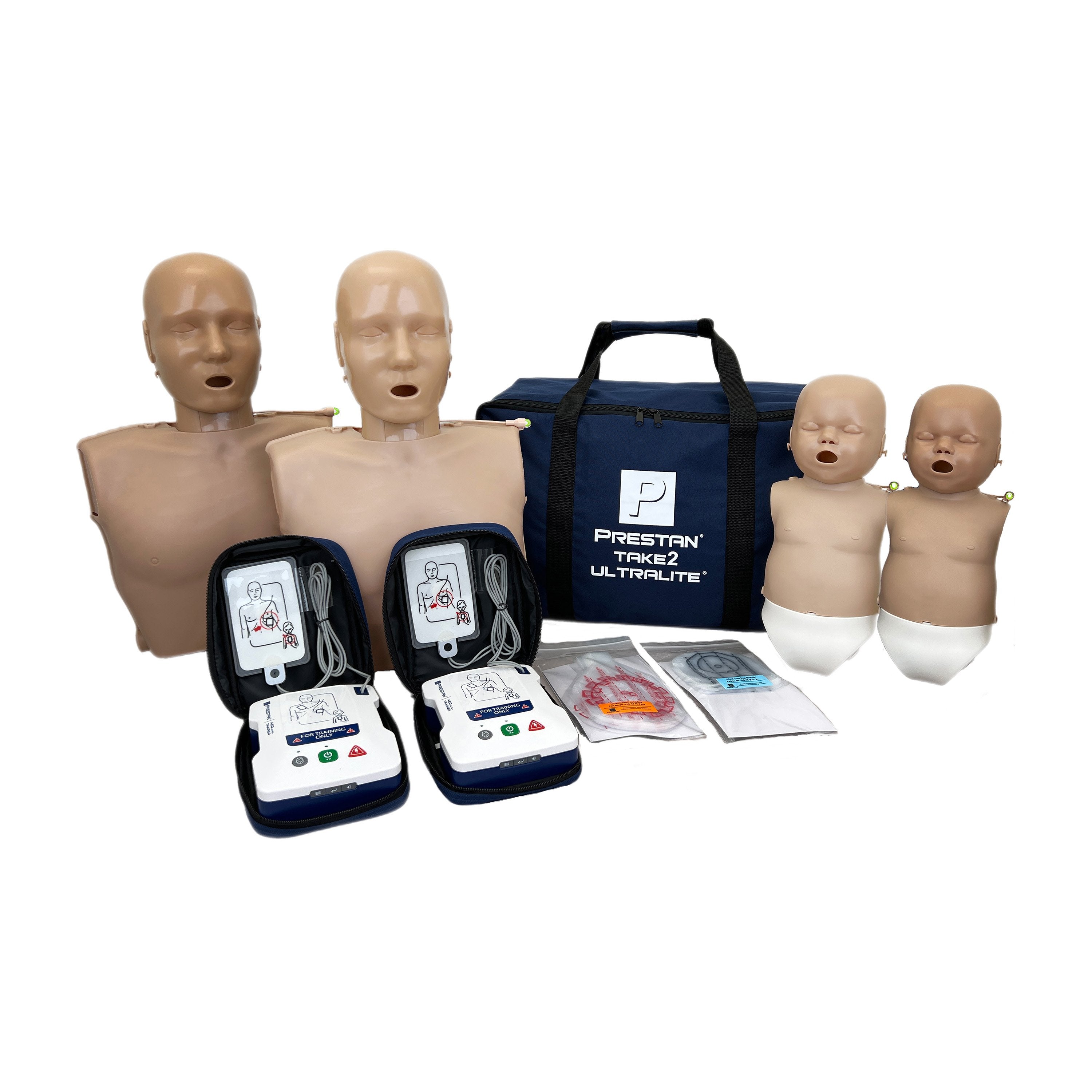 PRESTAN-PP-ULFM-600M-MSDS-02 TAKE2® Ultralite® Diversity Kit with CPR Feedback, 2 Dark and 2 Medium Skin Tone, English/French mode