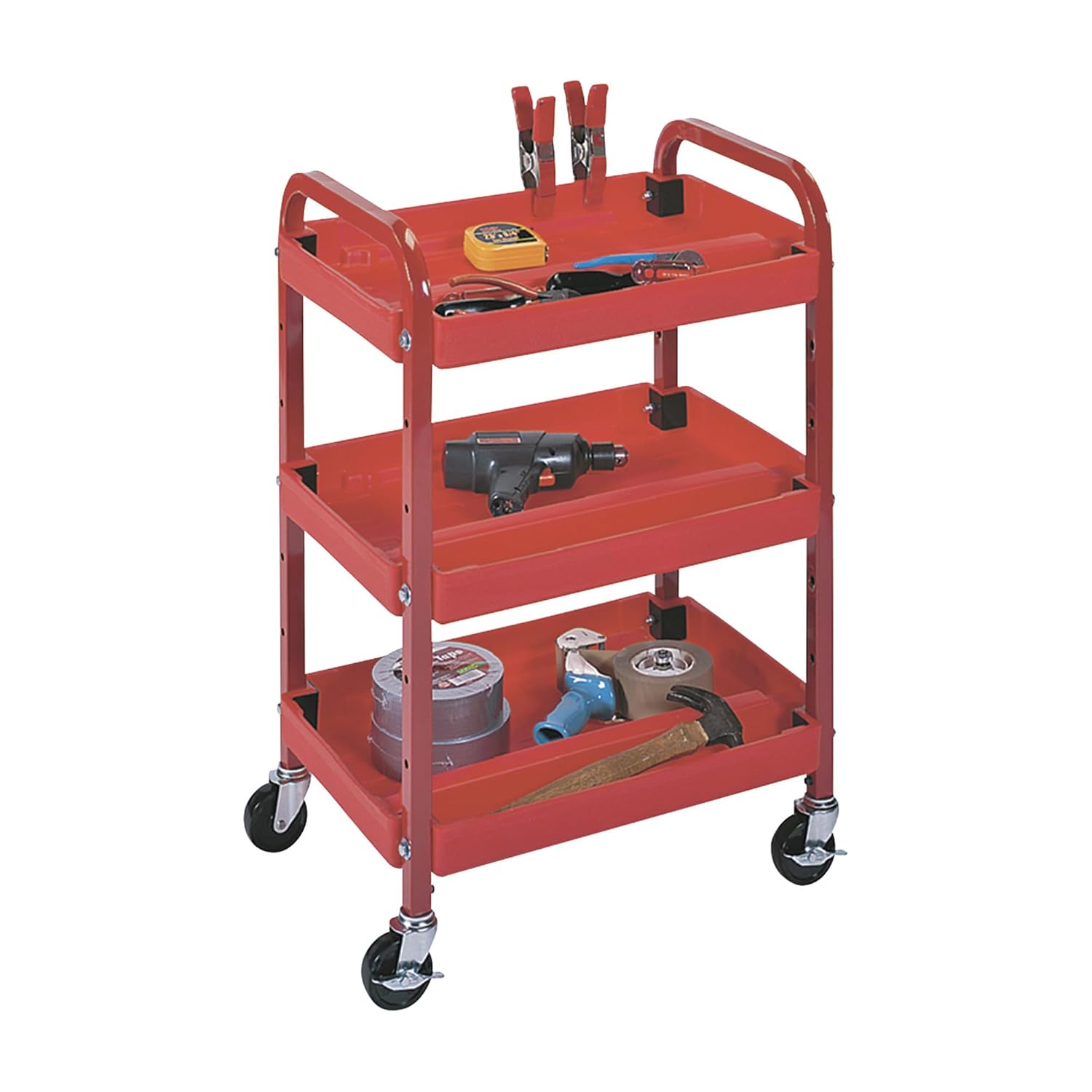 Luxor-ATC332 Compact Adjustable Height Three Shelves Multimedia Utility Cart