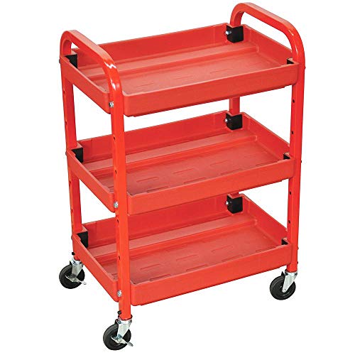 Luxor-ATC332 Compact Adjustable Height Three Shelves Multimedia Utility Cart