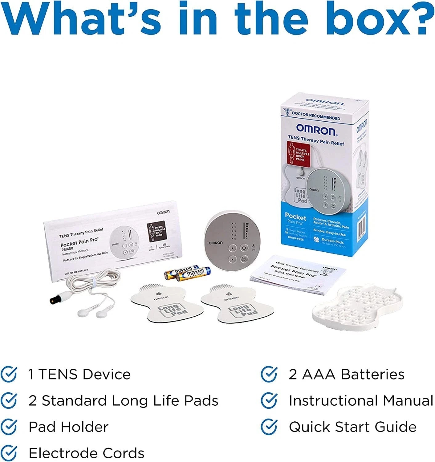 Omron Healthcare-PM400 Pocket Pain Pro TENS Unit, Powerful Drug-free Pain Relief, 12/cs