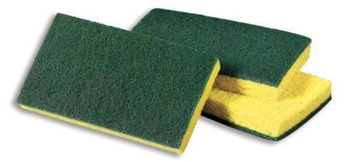 3M-74-Scotch-Brite™ Medium Duty Scrub Sponge, 6.1" x 3.6" x 0.7", Yellow/Green, 20/cs