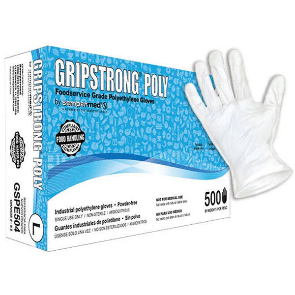 Sempermed-GSPE504 GripStrong Poly Industrial Gloves (20 Boxes/Case) - Large