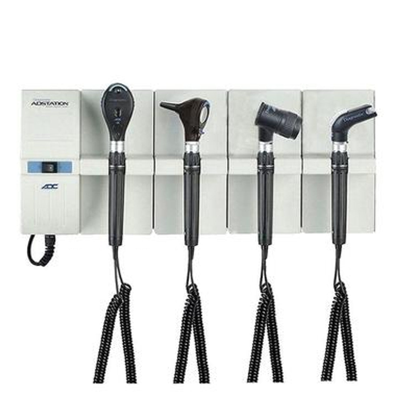 ADC Adstation 5610-56 3.5V Wall Otoscope/Ophthalmoscope/Throat Illuminator/Dermascope Diagnostic Set