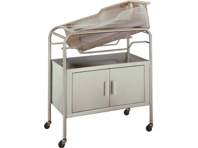 UMF MEDICAL-SS8528 Stainless Steel Bassinet 2-door, 32 W x 35.25 H x 17 D with basket (8545) and mattress (8546)