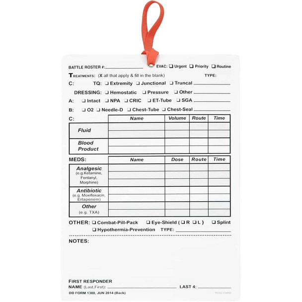 Safeguard Medical-44-115-10 Tccc Card (Pack Of 10)