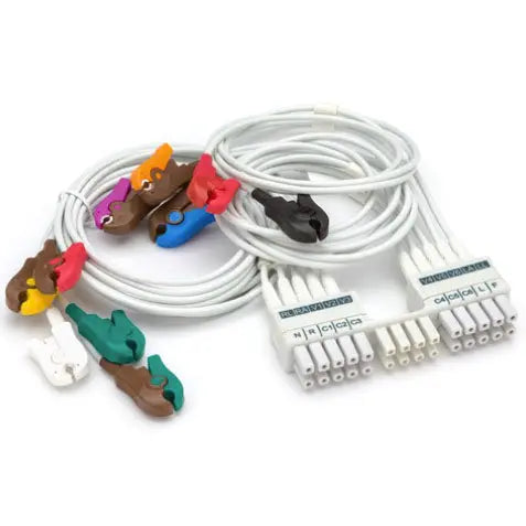 Welch Allyn/Hillrom-9293-047-70-Q-Stress 10 Wire Short AHA Lead Set with Clips (Each)