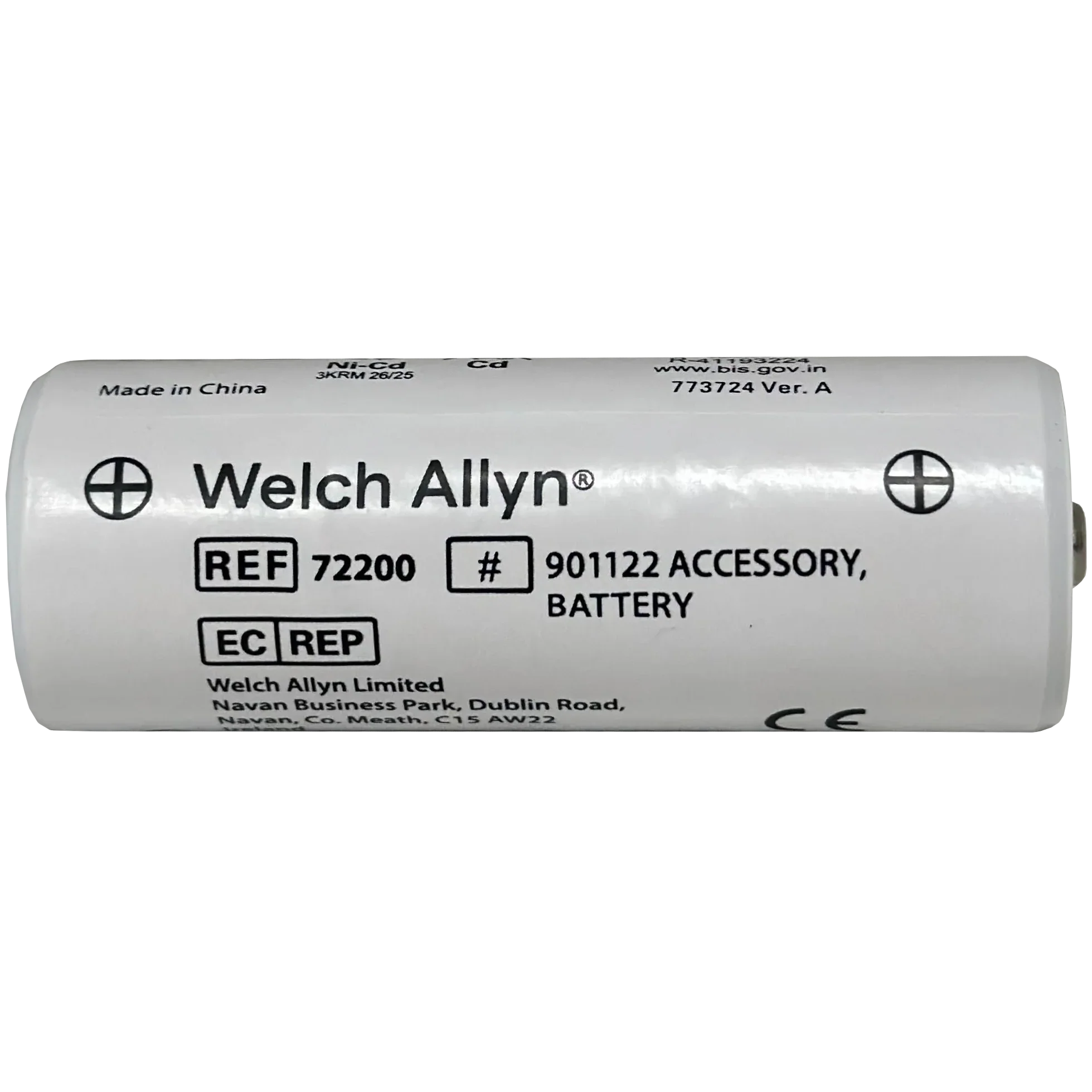 Welch Allyn/Hillrom-72200 3.5 V Nickel-Cadmium Rechargeable Battery(Each)