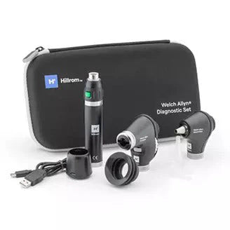 Welch Allyn/Hillrom-71-PM2LXU-US 3.5V Diagnostic Set with Ophthalmoscope and Otoscope,PanOptic Basic LED Ophthalmoscope, MacroView Basic LED Otoscope, one Lithium Ion Plus Rechargeable Power Handle, and Hard Case(Each)