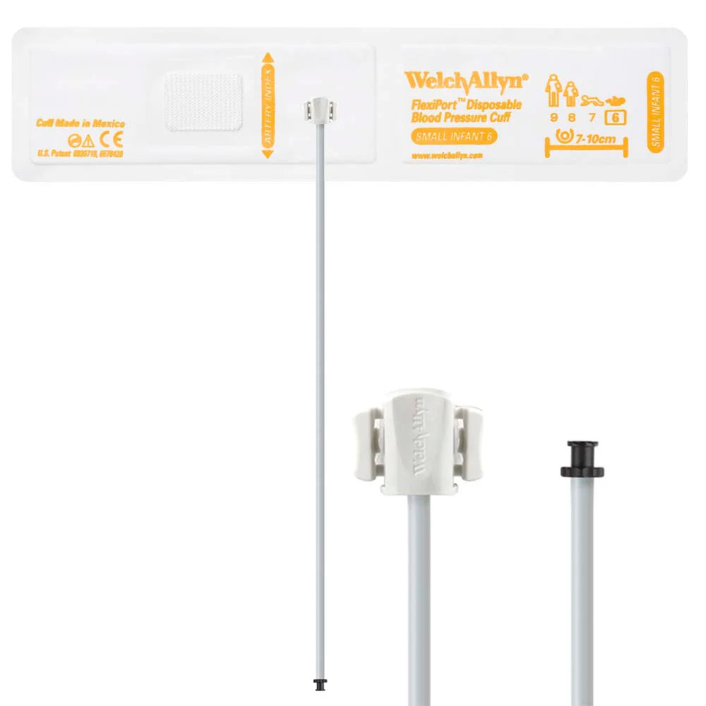 Welch Allyn/Hillrom-SOFT-09-2SCC FlexiPort Blood Pressure Cuff with One-Tube Tri-Purpose Connector,Cuff, Soft, Screw Connector C, 2 Tube, Child,(Pack of 20)