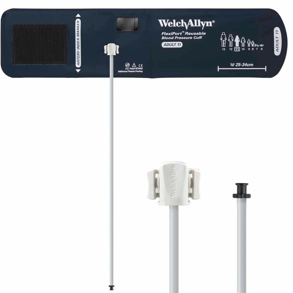 Welch Allyn FlexiPort Reusable Blood Pressure Cuff with One-Tube Tri-Purpose Connector