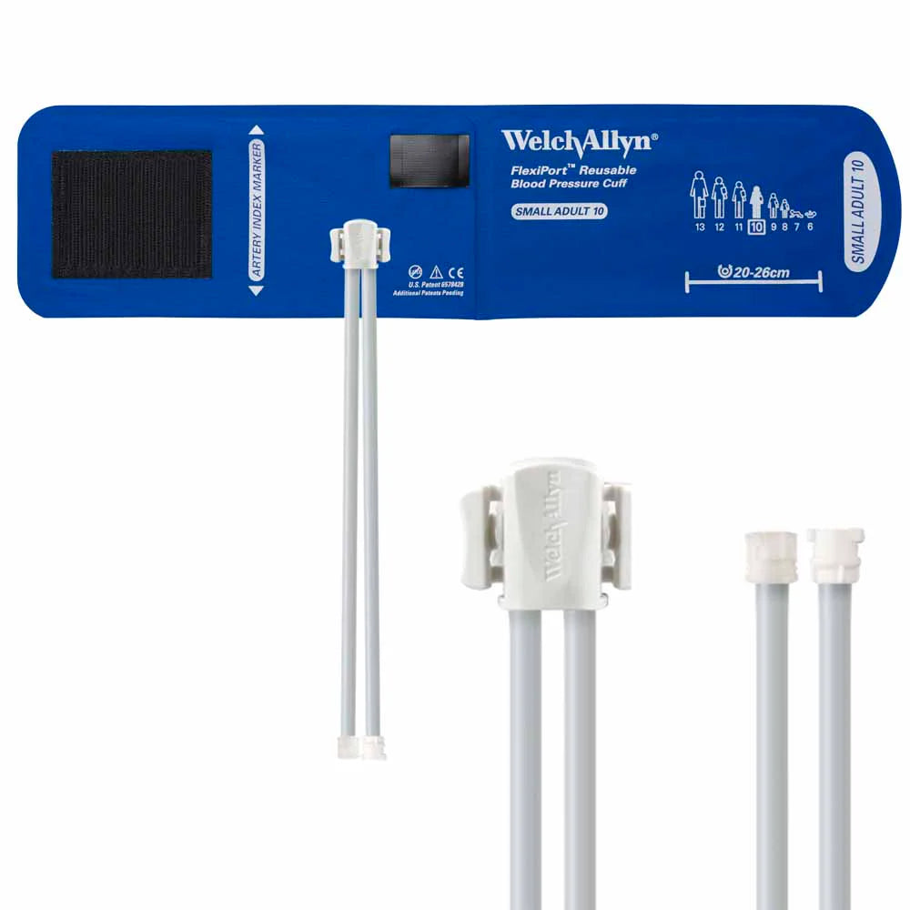 Welch Allyn/Hillrom-REUSE-10-2MF FlexiPort Reusable Blood Pressure Cuff with Two-Tube Mated Locking Connector,Size-10 Small Adult(Each)