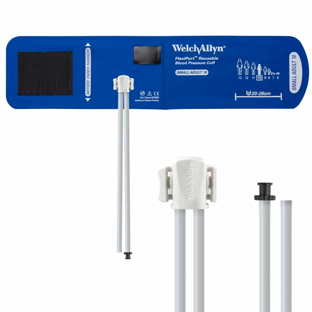 Welch Allyn FlexiPort Reusable Blood Pressure Cuff with Two-Tube Tri-Purpose Connector