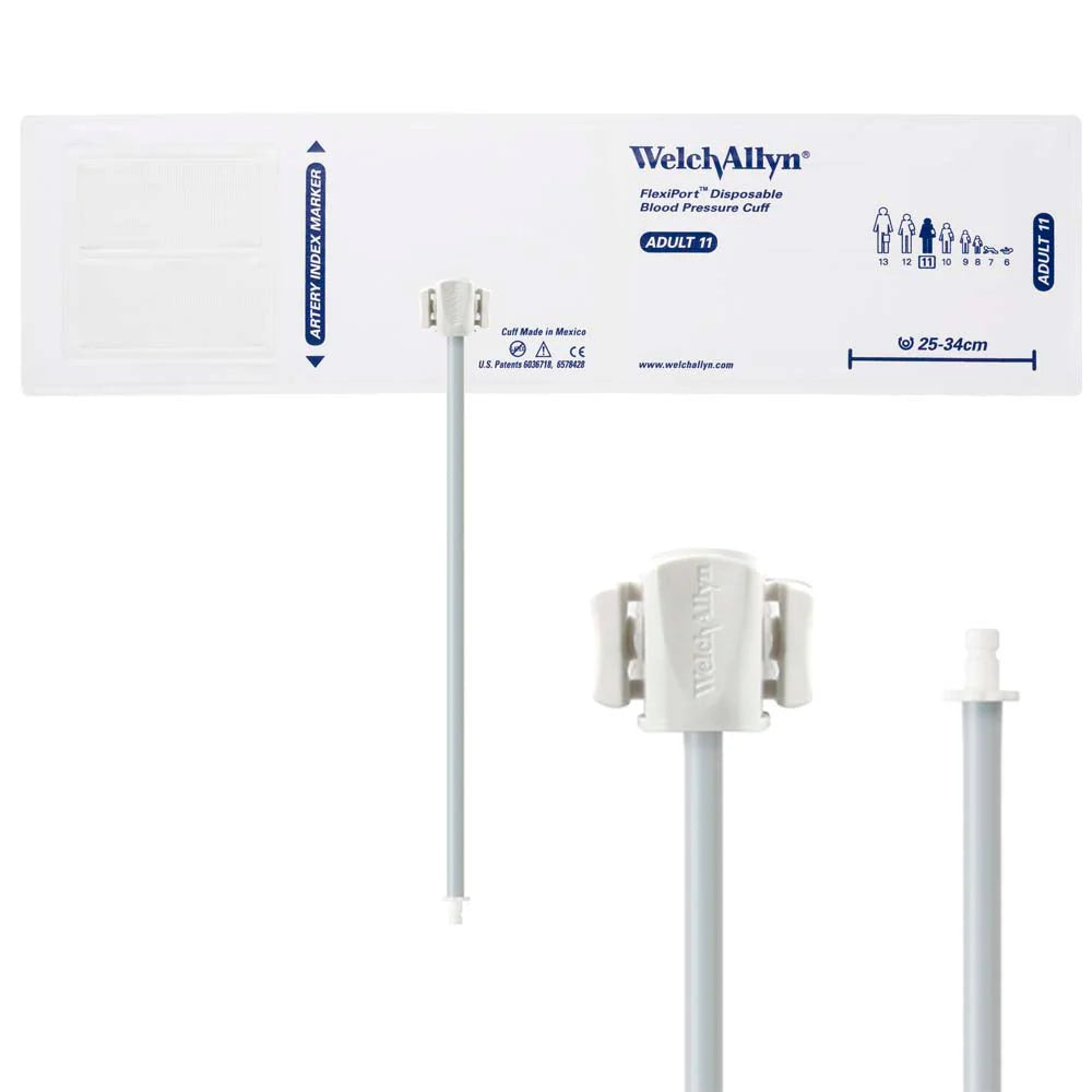 Welch Allyn FlexiPort Vinyl Disposable Blood Pressure Cuff with Bayonet Connector